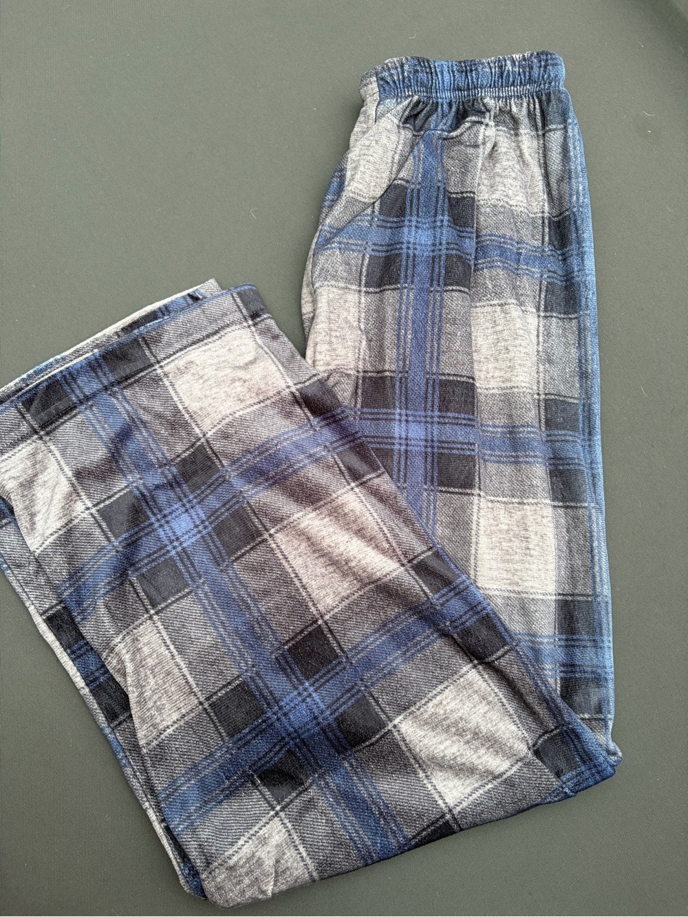 U.S. Polo Assn. Blue and Gray Plaid Pants